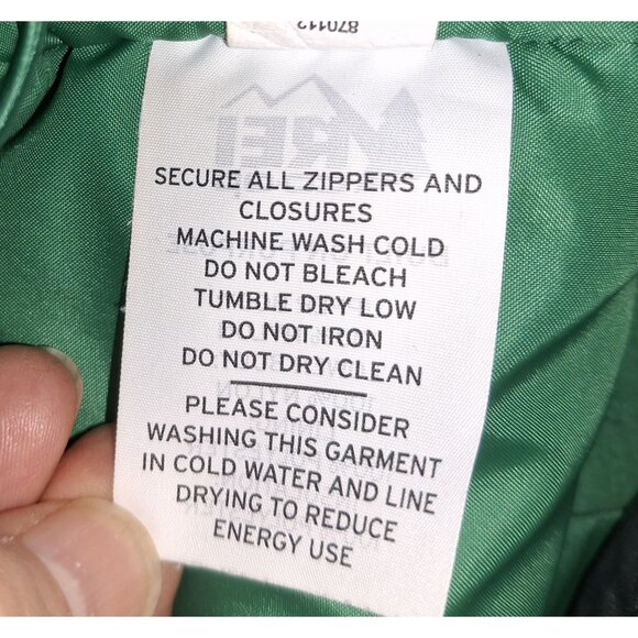 REI Co-Op Child Insulated Hooded Jacket L Nylon Polyester Green & Gray - Picture 10 of 10